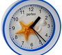 Часы-будильник Perfeo PF-TC-009, PF_C3133, круглые, бело-синие, звезда, 15.3*4.2 см ( R6 не входит )