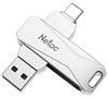 Флеш-накопитель USB 3.0 + USB Type-C 64 Гб Netac U782C , металл , NT03U782C-064G-30PN