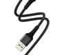Кабель Denmen D02V джек USB - джек micro USB , 2.4 А , 1 метр , нейлон , чёрный