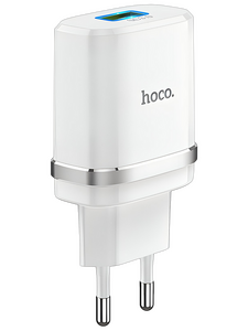 Сетевое зарядное USB устройство ( 1 USB выход ) Hoco C12Q , 3.6 - 12 В , 1.5 - 3 A , QC3.0 , белое