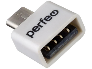 Переходник Perfeo PF_B4997 OTG гнездо USB - джек micro USB , белый