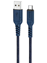 Кабель Hoco X59 Victory джек USB - джек micro USB , 2.4 А , 1 метр , нейлон , синий