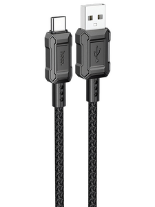 Кабель Hoco X94 Leader джек USB - джек USB Type-C , 3 А , 1 метр , оплётка , чёрный  