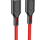 Кабель Hoco X95 Goldentop джек USB Type-C - джек Lightning , 20 Вт , 1 метр , оплётка , красный