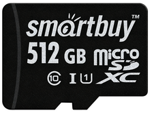 Карта памяти MicroSD 512 Гб SmartBuy UHS-I Класс 10 + адаптер SD , SB512GBSDCL10-01