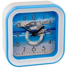 Часы-будильник Perfeo PF-TC-006 , PF-C3105, бело-синие, спасательный круг, 10*10*4 см (R6 не входит)