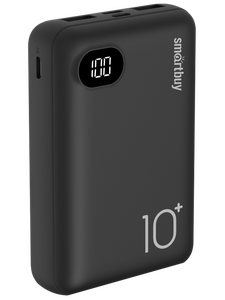 Внешний аккумулятор SmartBuy SBPB-880 чёрный (3.7 В) 10000 мАч ; для моб телефонов (5 В) ≈ 6000 мАч