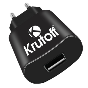 Сетевое зарядное USB устройство ( 1 USB выход ) Krutoff CH-01 , 1 A , чёрное