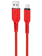 Кабель Hoco X59 Victory джек USB - джек Lightning , 2.4 А , 1 метр , нейлон , красный