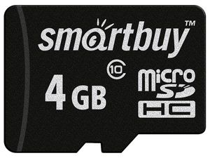 Карта памяти MicroSD 4 Гб SmartBuy Класс 10 , SB4GBSDCL10-00