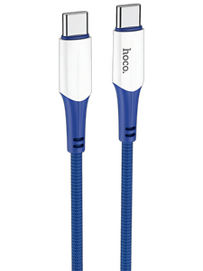 Кабель Hoco X70 Ferry джек USB Type-C - джек USB Type-C , 60 Вт , 3 А , 1 метр , нейлон , синий