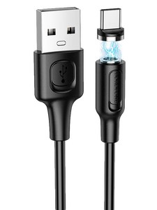 Кабель Borofone BX41 Amiable джек USB - джек USB Type-C , 3 А , 1 метр , магнитный Type-C , чёрный