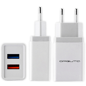 Сетевое зарядное USB устройство ( 2 USB выхода ) Орбита OT-APU16 , 5 В , 2.4 А , белое
