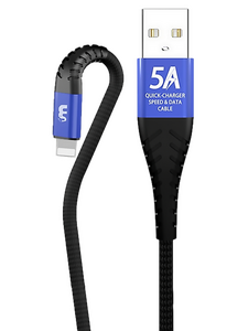 Кабель Peston X9 джек USB - джек Lightning , 5 А , 1 метр , чёрно-синий