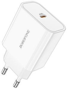 Сетевое зарядное USB устройство ( 1 Type-C выход ) Borofone BA57A, 20Вт, 5-12В, 1.67-3A, QC3.0,белое