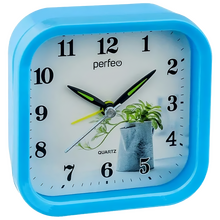 Часы-будильник Perfeo PF-TC-008, PF_C3112, синие, 9.5*9.5*4 см (1 батарейка R6 в комплект не входит)