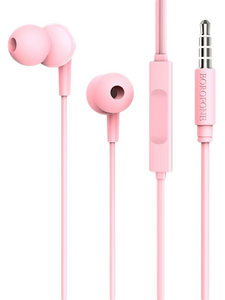 Гарнитура вакуумная ( с кнопкой ответа ) Borofone BM49 Player , розовая