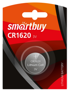 Батарейка дисковая CR1620 SmartBuy Lithium Battery BL1 , SBBL-1620-1B
