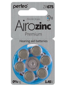 Батарейка для слуховых аппаратов ZA675 Perfeo ( AC675, DA675, PR44, PR675 ) BL6 , PF ZA675/6BL