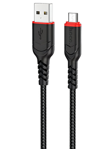 Кабель Hoco X59 Victory джек USB - джек micro USB , 2.4 А , 2 метра , нейлон , чёрный