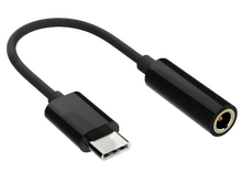 Кабель Peston джек USB Type-C - гнездо 3.5 , 10 см , чёрный , для наушников