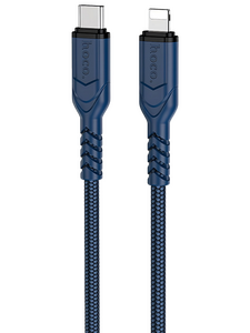 Кабель Hoco X59 Victory джек USB Type-C - джек Lightning , 20 Вт , 2 метра , нейлон , синий 