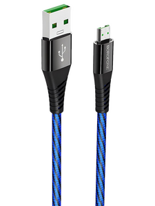 Кабель Borofone BU13 Craft джек USB - джек micro USB , 4 А , 1.2 метра , чёрно-синий