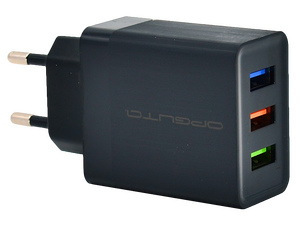 Сетевое зарядное USB устройство ( 3 USB выхода ) Орбита OT-APU33 , 5 В , 2.4 А , чёрное