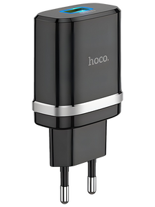 Сетевое зарядное USB устройство ( 1 USB выход ) Hoco C12Q , 3.6 - 12 В , 1.5 - 3 A , QC3.0 , чёрное