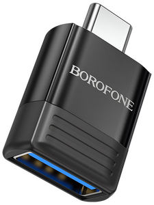 Переходник Borofone BV18 OTG гнездо USB 3.0 - джек USB Type-C , чёрный