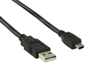 Кабель VS U330 джек USB - джек mini USB , 3 метра , чёрный