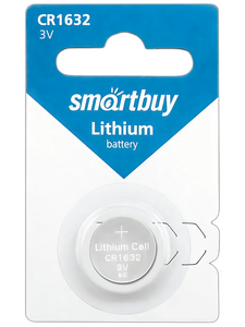 Батарейка дисковая CR1632 SmartBuy Lithium Battery BL1 , SBBL-1632-1B