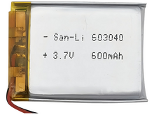 Аккумулятор 3.7 В SL 603040 , 600 мАч , 6*30*40 мм
