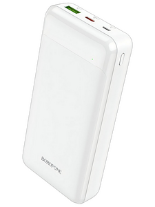 Внешний аккумулятор Borofone BJ19A белый (3.7 В) 20000 мАч ; для моб телефон (5В) ≈ 11800 мАч, QC3.0
