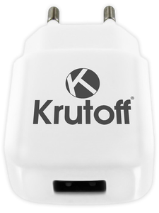 Сетевое зарядное USB устройство ( 1 USB выход ) Krutoff 02171 CH-02 , 2.1 A , белое