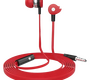 Гарнитура вакуумная ( с кнопкой ответа ) Celebrat D1 , красная 