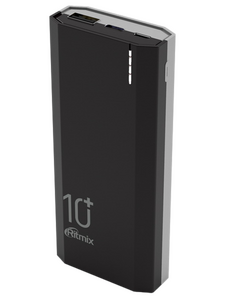 Внешний аккумулятор Ritmix RPB-10002 чёрно-серый (3.7В) 10000 мАч; для моб телефонов (5В) ≈ 6000 мАч