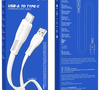 Кабель Borofone BX85 Auspicious джек USB - джек USB Type-C , 3 А , 1 метр , плоский , белый
