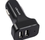 Автомобильное зарядное USB устройство ( 2 USB выхода ) Usams US-CC087 C13 , 2.1 A , чёрное