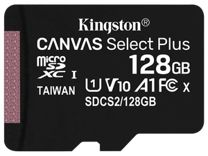 Карта памяти MicroSD 128 Гб Kingston Canvas Select Plus Класс 10 + адаптер SD , SDCS2/128GB