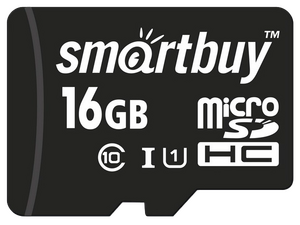 Карта памяти MicroSD 16 Гб SmartBuy UHS-I Класс 10 , SB16GBSDCL10-00