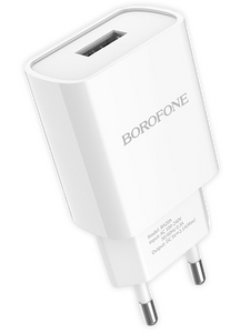 Сетевое зарядное USB устройство ( 1 USB выход ) Borofone BA20A Sharp , 5 В , 2.1 А , белое