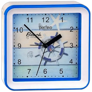 Часы-будильник Perfeo PF-TC-010 , PF_C3139 , бело-синие , штурвал, 14.8*14.8*4.3 см ( R6 не входит )