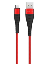 Кабель Borofone BX32 Munificent джек USB - джек micro USB , 2.4 А , 1 метр , нейлон , красный