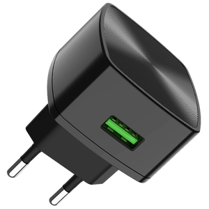 Сетевое зарядное USB устройство ( 1 USB выход ) Hoco C70A , 3.6 - 12 В , 1.5 - 3 A , QC3.0 , чёрное