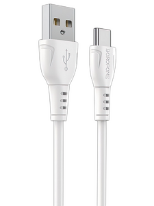 Кабель Borofone BX51 Triumph джек USB - джек USB Type-C , 3 А , 1 метр , белый  