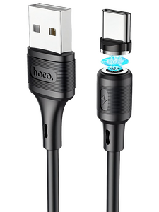 Кабель Hoco X52 Sereno джек USB - джек USB Type-C , 3 А , 1 метр , магнитный Type-C , чёрный