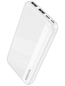 Внешний аккумулятор Borofone BJ27 белый ( 3.7 В ) 10000 мАч ; для моб телефонов ( 5 В ) ≈ 5900 мАч