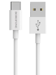 Кабель Borofone BX22 Bloom джек USB - джек USB Type-C , 3 А , 1 метр , белый