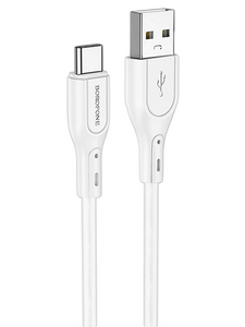 Кабель Borofone BX66 Wide джек USB - джек USB Type-C , 5 А , 1 метр , белый
